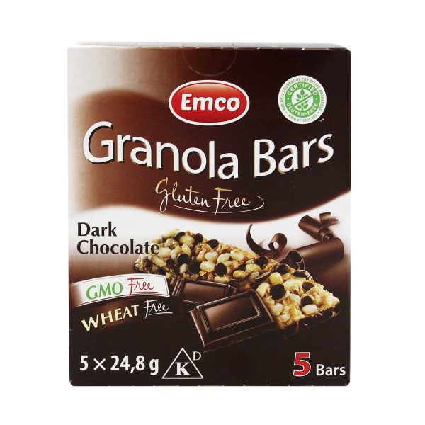 Emco Gluten Free Granola Bars Dark Chocolate 28g x 5 For Cheap