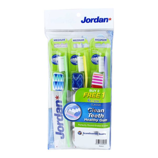 Jordan Classic Medium Toothbrush 3pcs pack Online Hot Sale