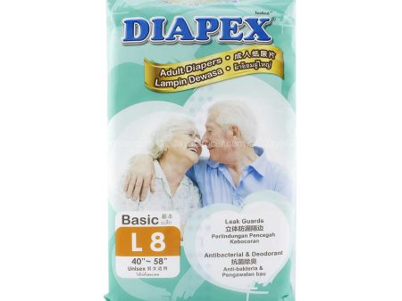 Diapex Adult Diapers (Large) 8pcs pack Discount