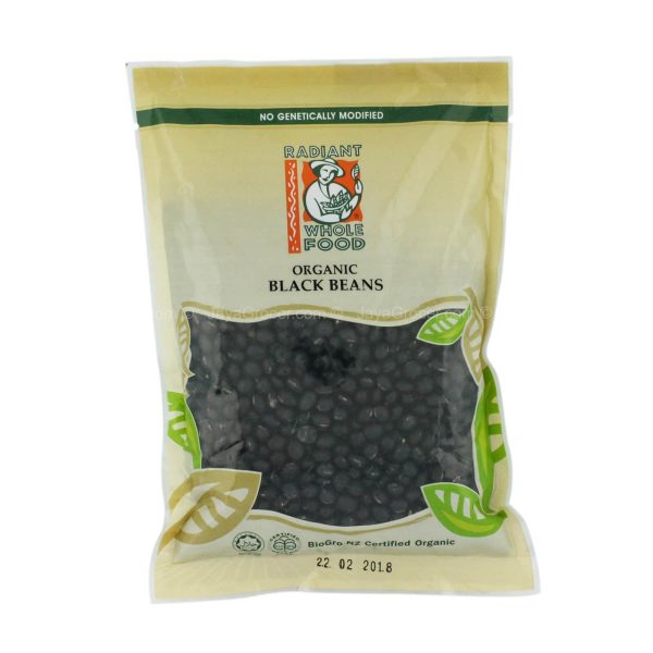 Radiant Whole Food Organic Black Beans 500g Fashion