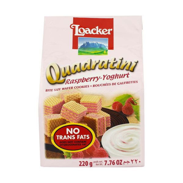 Loacker Quadratini Raspberry Yoghurt Wafer Cookies 220g Fashion