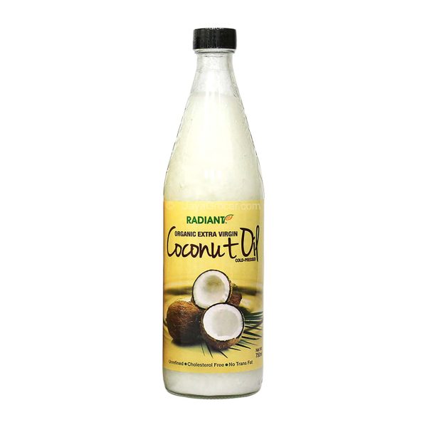 Radiant Organic Extra Virgin Coconut Oil Cold Pressed 750ml Online now