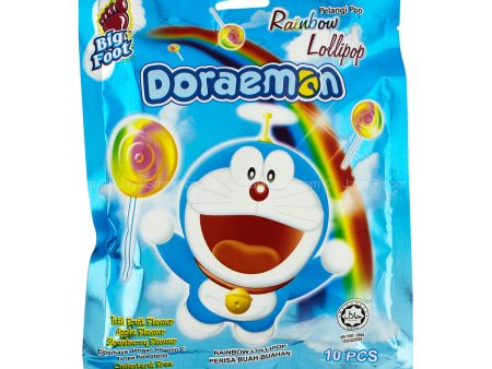 Big Foot Doraemon Fruit Flavored  Rainbow Lollipop 100g on Sale