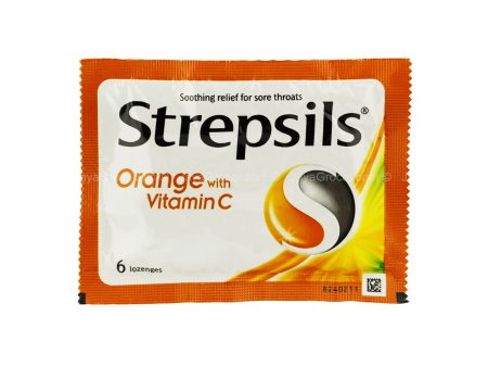 Strepsils Orange Lozenge with Vitamin C 6pcs pack Online Sale