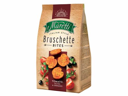 Bruschette Maretti Tomato, Olives & Oregano Flavour Baked Bread Snack 70g on Sale