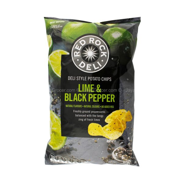 Red Rock Deli Lime & Black Pepper Potato Chips 165g Hot on Sale