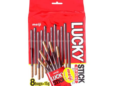 Meiji Lucky Chocolate Biscuit Stick 120g For Sale