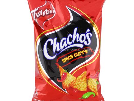 Chachos Tortilla Corn Chips Spicy Curry Flavour 185g Online now