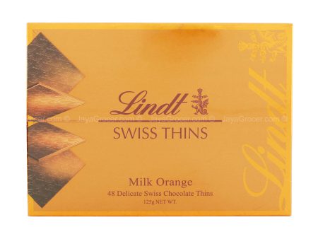 Lindt Swiss Thin Milk Orange Chocolate 125g For Cheap