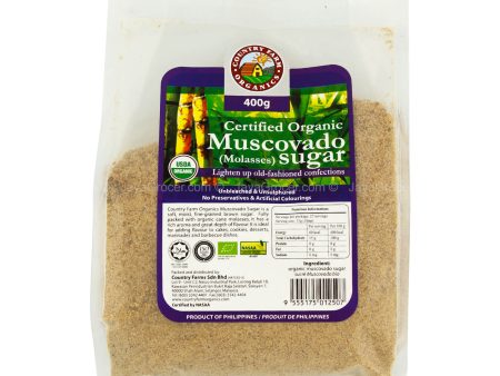 Country Farm Organics Certified Organic Muscovado (Molasses) Sugar 400g Fashion