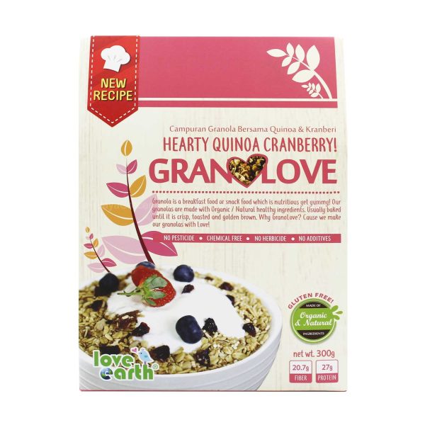 Love Earth Hearty Quinoa Cranberry Granolove 300g Discount