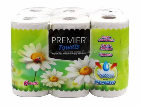 Premier Disposable Household Towels 60sheets x 6 on Sale