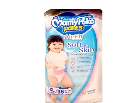 Mamy Poko Air Fit Pants Girl Diapers (Extra Large) 38pcs pack Sale