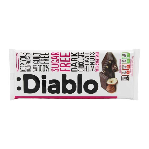 Diablo Sugar Free Dark Chocolate with Hazelnut with Sweetener 85g Online Hot Sale