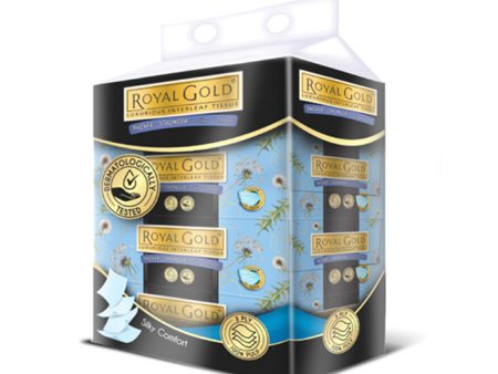 Royal Gold Interleaf Facial Tissues 80pcs x 4 Discount