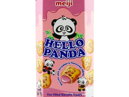 Meiji Hello Panda Strawberry Fun Filled Biscuits Treats 43g Online now