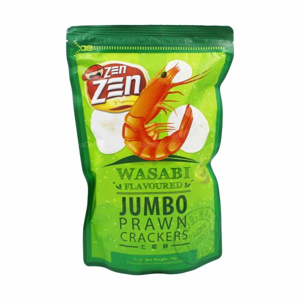 Zen Zen Premium Wasabi Flavoured Jumbo Prawn Cracers 70g Sale