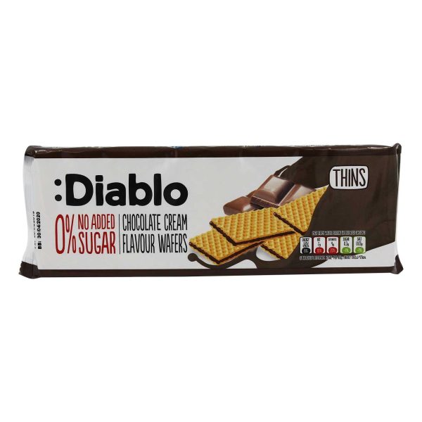 Diablo No Added Sugar Thins Wafers Chocolate Cream Flavour 160g Hot on Sale