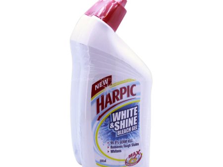 Harpic White and Shine Bleach Gel Toilet Cleaner 500ml x 2 For Sale